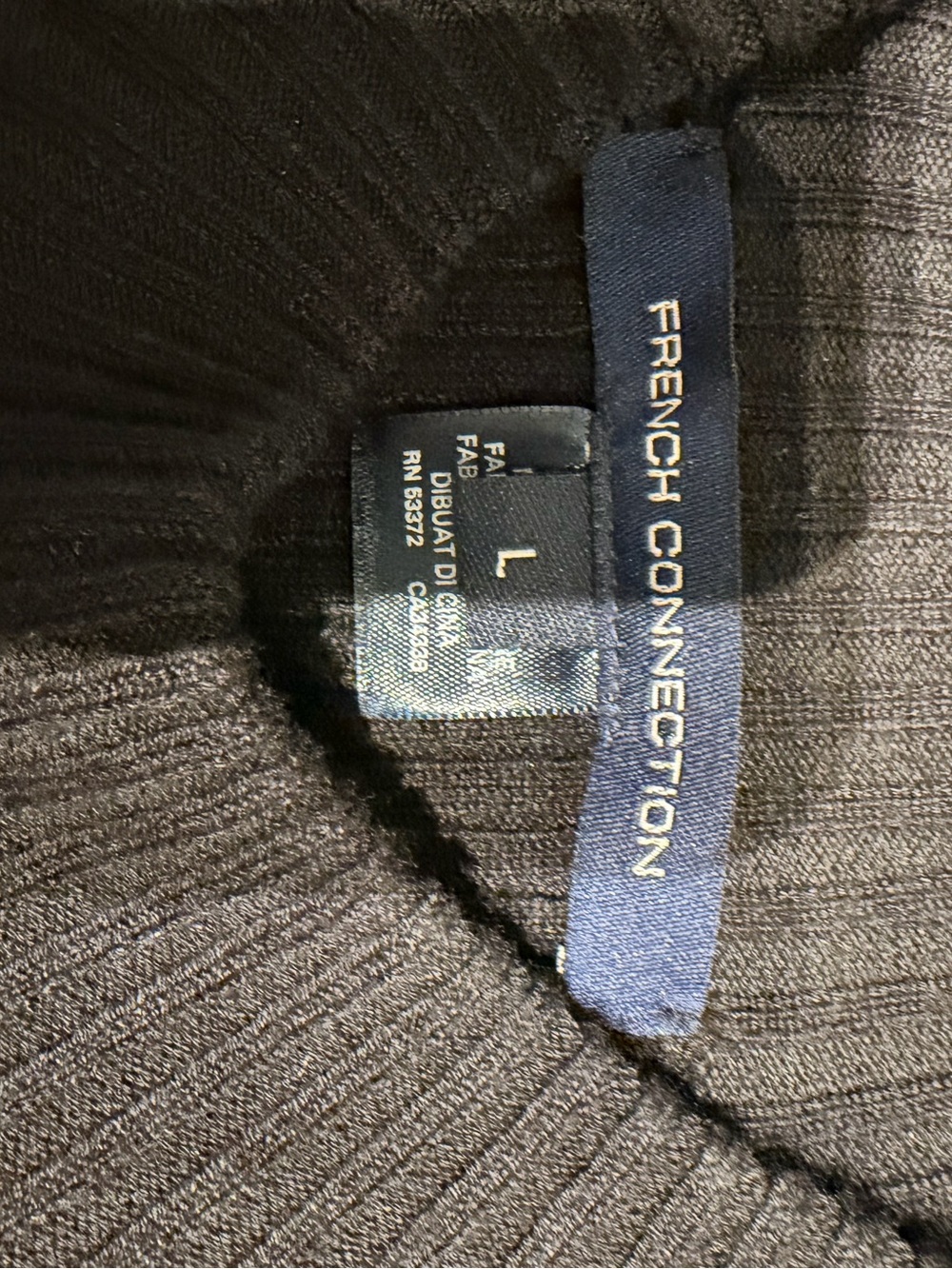 French Connection Black Ribbed Neck Sweater
